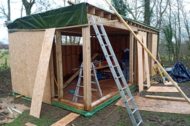 Garden office with gym 3 progress