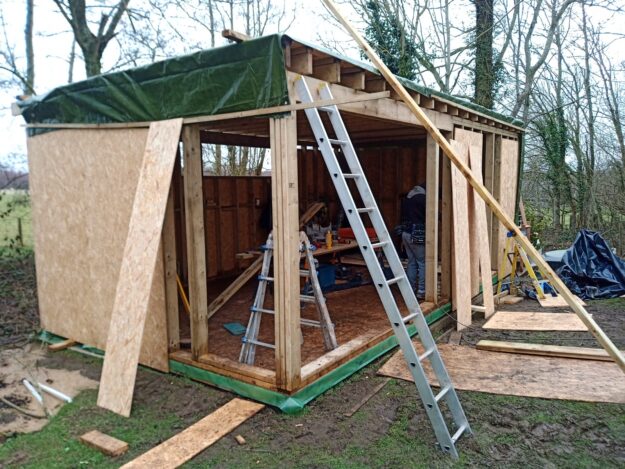 Garden office with gym 3 progress