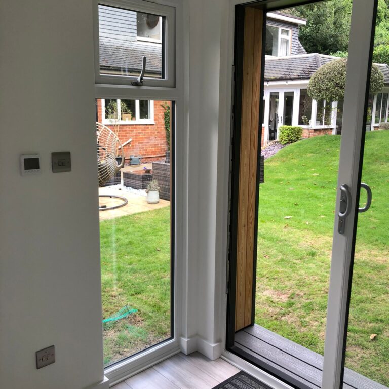 Garden Office interior window and door