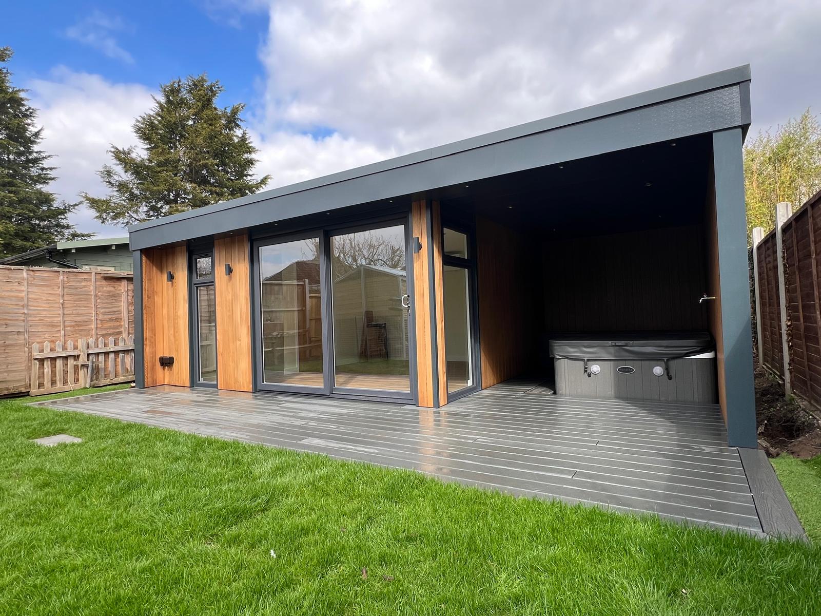 Modern garden room with spa area