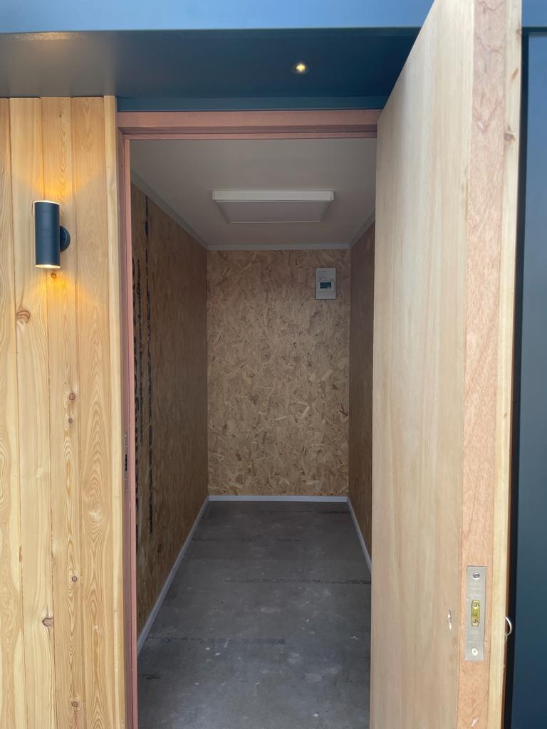 Interior view of garden room storage